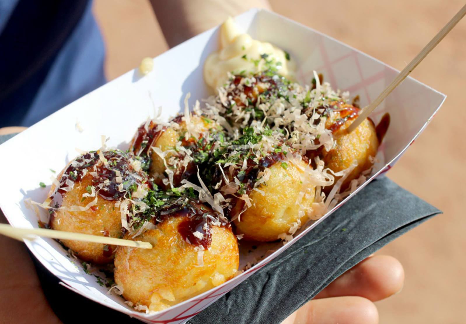 Octopus dumplings at Takoyaki Balls